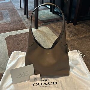 Coach Brooklyn Shoulder Bag 28 in Smooth Leather - Dark Stone